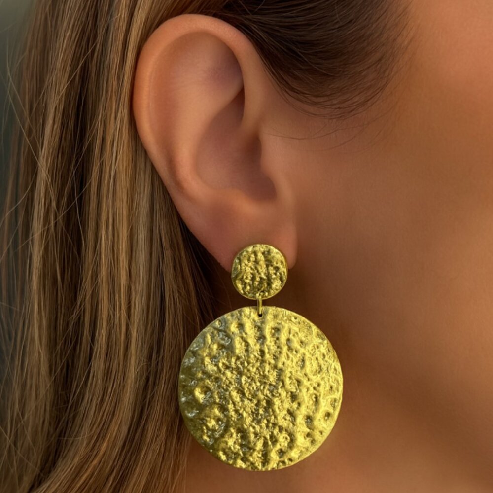🇮🇹 “Romana” Geometric Hoop Earrings Gold